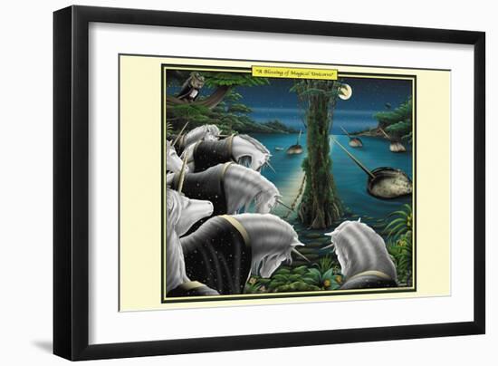 A Blessing of Magical Unicorns-Richard Kelly-Framed Art Print