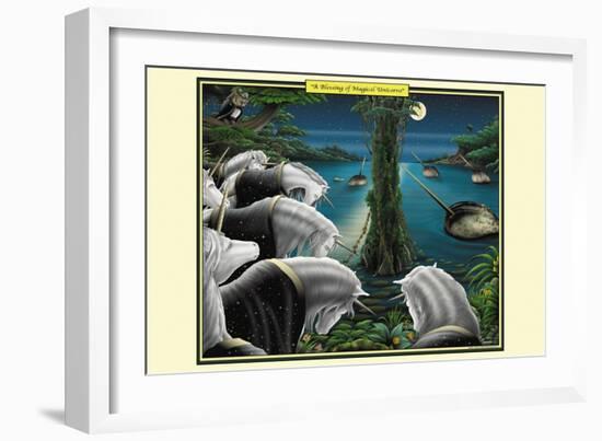 A Blessing of Magical Unicorns-Richard Kelly-Framed Art Print