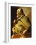 A Blind Hurdy-Gurdy Player, Seated Three-Quarter Length, in Profile to the Left-Georges de La Tour-Framed Giclee Print