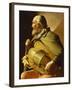 A Blind Hurdy-Gurdy Player, Seated Three-Quarter Length, in Profile to the Left-Georges de La Tour-Framed Giclee Print