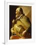 A Blind Hurdy-Gurdy Player, Seated Three-Quarter Length, in Profile to the Left-Georges de La Tour-Framed Giclee Print