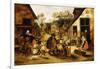 A Blind Hurdy-Gurdy Player Surrounded by Children in a Village, C.1610-Pieter Brueghel the Younger-Framed Giclee Print