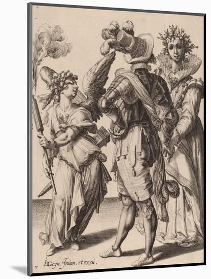 A Blindfolded Cupid Holding a Torch Before a Couple, attributed to Zacharias Dolendo, 1595-6-Jacques II de Gheyn-Mounted Giclee Print