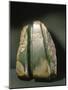 A block of jade with an adze blade, of the form used for a tokipoutangata, ceremonial chief's axe-null-Mounted Giclee Print