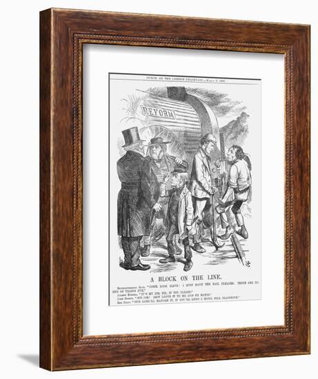 A Block on the Line, 1867-John Tenniel-Framed Giclee Print