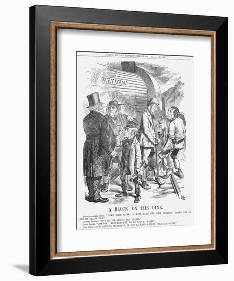 A Block on the Line, 1867-John Tenniel-Framed Giclee Print