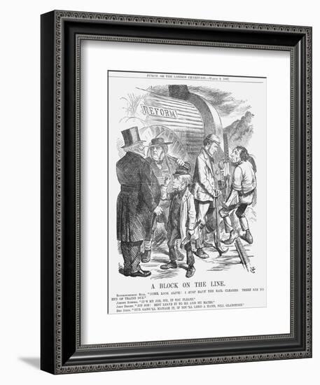 A Block on the Line, 1867-John Tenniel-Framed Giclee Print