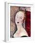 A Blond Woman (Portrait of Germaine Survag), 1918-Amadeo Modigliani-Framed Giclee Print