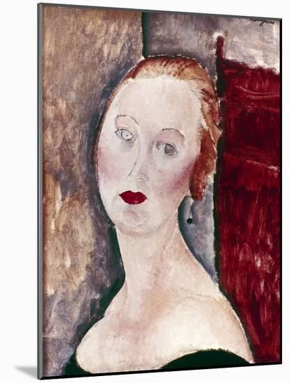 A Blond Woman (Portrait of Germaine Survag), 1918-Amadeo Modigliani-Mounted Giclee Print