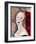 A Blond Woman (Portrait of Germaine Survag), 1918-Amadeo Modigliani-Framed Premium Giclee Print