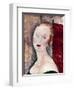 A Blond Woman (Portrait of Germaine Survag), 1918-Amadeo Modigliani-Framed Premium Giclee Print