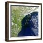 A Bloom of Microscopic Organisms Off the Coast of Brazil-null-Framed Photographic Print