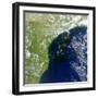 A Bloom of Microscopic Organisms Off the Coast of Brazil-null-Framed Photographic Print