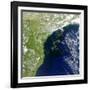 A Bloom of Microscopic Organisms Off the Coast of Brazil-null-Framed Photographic Print