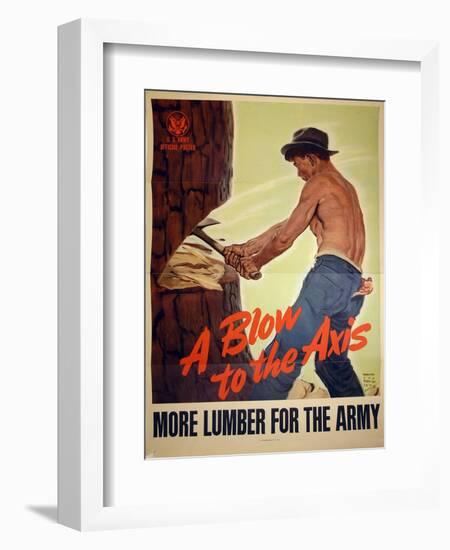 "A Blow to the Axis: More Lumber For the Army", 1943-Harold Schmidt-Framed Giclee Print