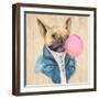 A Blowing Bubble French Bulldog-Jin Jing-Framed Art Print