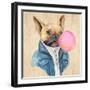 A Blowing Bubble French Bulldog-Jin Jing-Framed Art Print