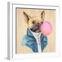 A Blowing Bubble French Bulldog-Jin Jing-Framed Art Print