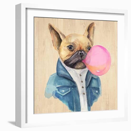 A Blowing Bubble French Bulldog-Jin Jing-Framed Art Print