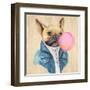 A Blowing Bubble French Bulldog-Jin Jing-Framed Art Print