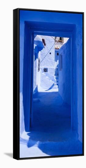 A Blue Passage in Moroccan Town-Steven Boone-Framed Stretched Canvas