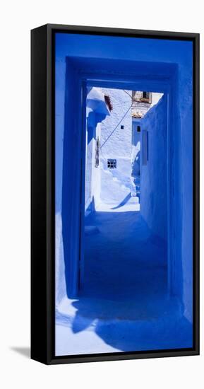 A Blue Passage in Moroccan Town-Steven Boone-Framed Stretched Canvas