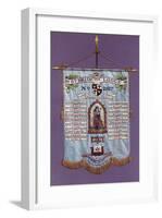 A Blue Silk Commemoration Banner-null-Framed Art Print