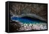 A Blue Underground Lake in Grotto Azul Cave System, Bonito, Brazil-Alex Saberi-Framed Stretched Canvas