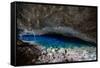 A Blue Underground Lake in Grotto Azul Cave System, Bonito, Brazil-Alex Saberi-Framed Stretched Canvas