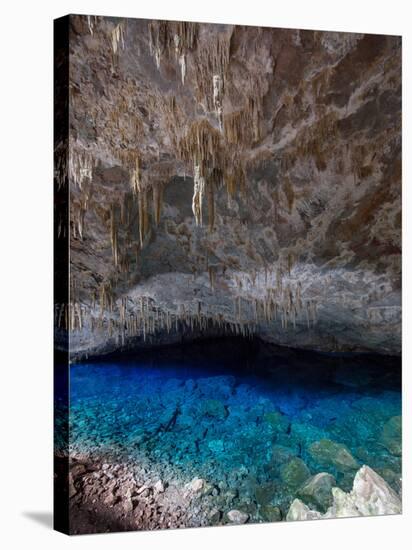 A Blue Underground Lake in Grotto Azul Cave System, Bonito, Brazil-Alex Saberi-Stretched Canvas