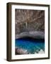 A Blue Underground Lake in Grotto Azul Cave System, Bonito, Brazil-Alex Saberi-Framed Premium Photographic Print