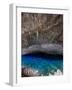 A Blue Underground Lake in Grotto Azul Cave System, Bonito, Brazil-Alex Saberi-Framed Premium Photographic Print