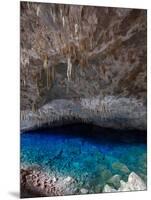 A Blue Underground Lake in Grotto Azul Cave System, Bonito, Brazil-Alex Saberi-Mounted Photographic Print