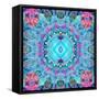 A Blue Water Mandala from Flower Photographs-Alaya Gadeh-Framed Stretched Canvas