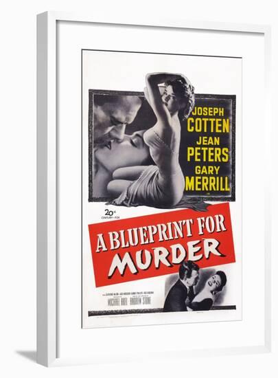 A Blueprint for Murder, Joseph Cotten, Jean Peters, 1953-null-Framed Art Print