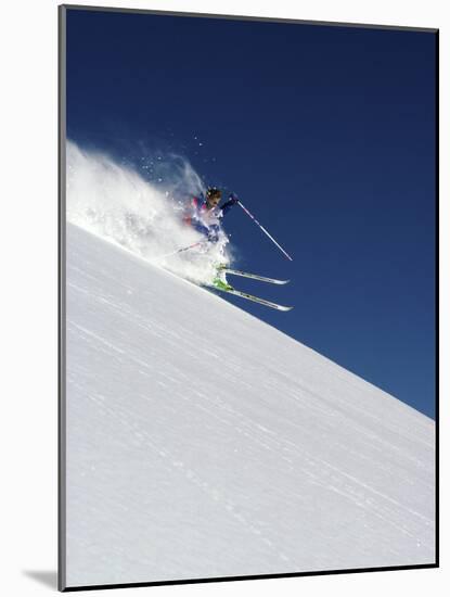 A Blur of Snow and Skis-null-Mounted Photographic Print