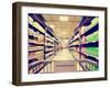 A Blurred Shot of an Isle in a Supermarket or Grocery Store Shop Done with a Retro Vintage Instagra-graphicphoto-Framed Photographic Print