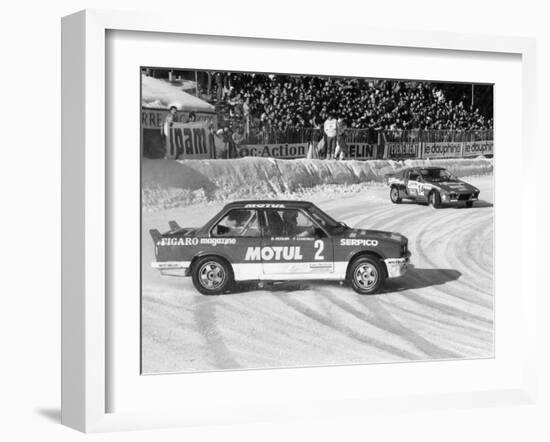 A BMW 325IX During the Chamonix Ice Race, France, 1989-null-Framed Photographic Print