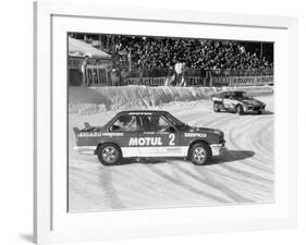 A BMW 325IX During the Chamonix Ice Race, France, 1989-null-Framed Photographic Print