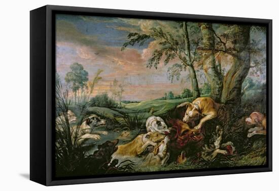 A Boar Hunt-Frans Snyders Or Snijders-Framed Stretched Canvas