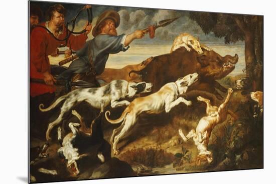 A Boar Hunt-Frans Snyders-Mounted Premium Giclee Print