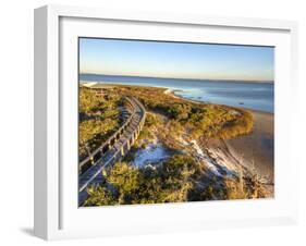 A Boardwalk Curves over the Vegetation on the Dunes in Big Lagoon State Park near Pensacola, Florid-Colin D Young-Framed Photographic Print