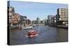 A Boat on a Canal in the Recently Developed Hafencity District of Hamburg, Germany, Europe-Stuart Forster-Stretched Canvas