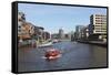 A Boat on a Canal in the Recently Developed Hafencity District of Hamburg, Germany, Europe-Stuart Forster-Framed Stretched Canvas