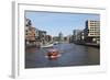 A Boat on a Canal in the Recently Developed Hafencity District of Hamburg, Germany, Europe-Stuart Forster-Framed Photographic Print