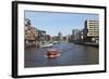 A Boat on a Canal in the Recently Developed Hafencity District of Hamburg, Germany, Europe-Stuart Forster-Framed Photographic Print
