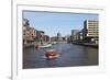 A Boat on a Canal in the Recently Developed Hafencity District of Hamburg, Germany, Europe-Stuart Forster-Framed Photographic Print