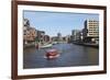 A Boat on a Canal in the Recently Developed Hafencity District of Hamburg, Germany, Europe-Stuart Forster-Framed Photographic Print