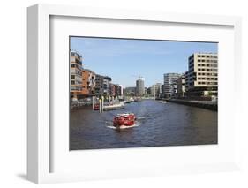 A Boat on a Canal in the Recently Developed Hafencity District of Hamburg, Germany, Europe-Stuart Forster-Framed Photographic Print