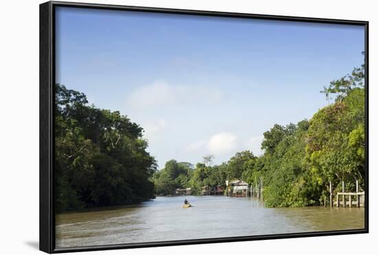 A Boat on an Igarape (Flooded Creek) in the Brazilian Amazon Near Belem, Para, Brazil-Alex Robinson-Framed Photographic Print
